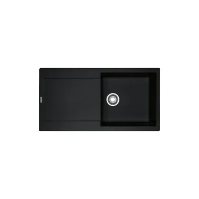 Franke: Lavello una vasca con gocciolatoio Maris MRG 611-L 114.0157.482 finitura fragranite nero da 97x50 cm