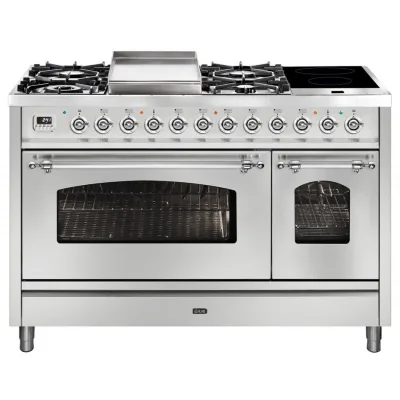 Ilve Cucina P12N da incasso Nostalgie P12FIDNE3 doppio forno e piano cottura 6 fuochi con fry top e dual e 2 zone induzione d