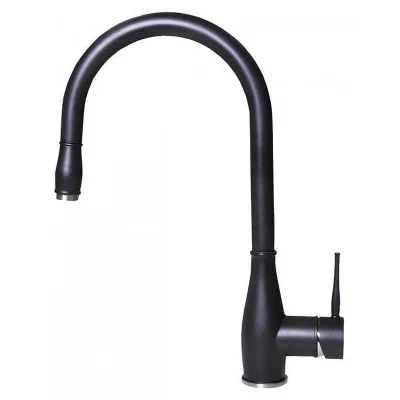 Elleci Miscelatore monocomando con canna girevole e doccetta estraibile NEVA MGKNEV40 finitura G40 nero