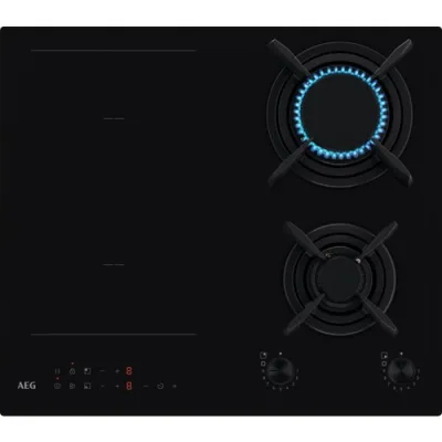 AEG Piano cottura misto induzione/gas HDB 64623 NB in vetroceramica nero da 60 cm