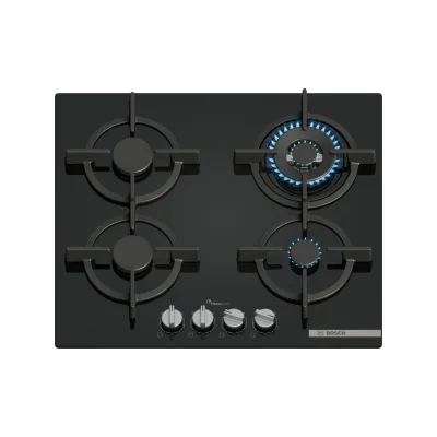 PRONTA CONSEGNA - Bosch Piano cottura a gas PPH6A6I10 in vetro temperato nero da 60 cm - Serie 6