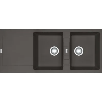Franke: Lavello due vasche con gocciolatoio Maris Incasso MRG 621 114.0714.184 finitura grigio ardesia da 116x50 cm