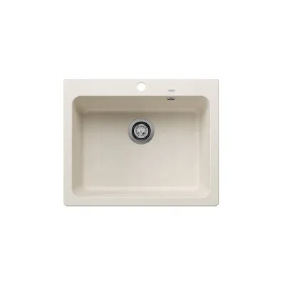 PRONTA CONSEGNA - Blanco | Lavello una vasca NAYA 6 1527128 finitura soft white da 61.5x51 cm - Sopratop
