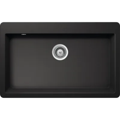Schock Lavello una vasca VIRTUS N100XL VITN100XLA13 finitura nero assoluto da 83.8x53 cm