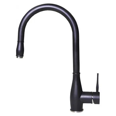 Elleci Miscelatore monocomando con canna girevole e doccetta estraibile NEVA MGKNEV40 finitura G40 nero