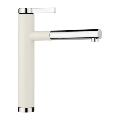 Blanco Miscelatore monocomando con doccetta estraibile LINEE-S 1526957 finitura soft white/cromato