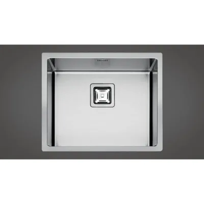Fulgor Lavello filo e semifilo a una vasca P1B 5545 Q F-SF finitura acciaio inox da 55.5x45 cm