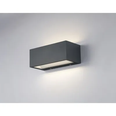 Applique da esterno rettangolare in alluminio antracite, LED 35W, CCT, 30x10.8x12cm
