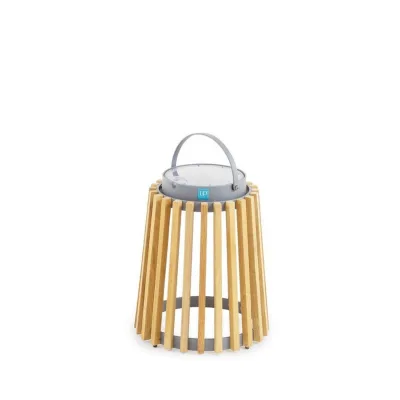 Unopiù Lanterna da esterno SOLARE in teak e alluminio grafite da Ø26 cm - IN PROMOZIONE FINO AL 6/07