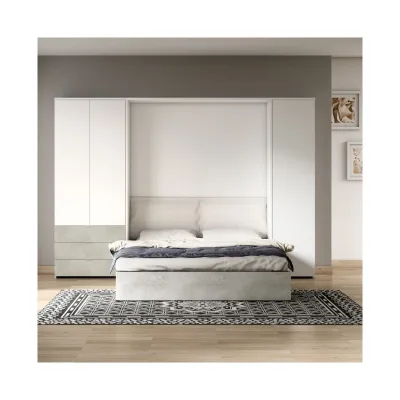 Maconi Armadio con letto matrimoniale a scomparsa Composizione N09 da 314 cm serie Night n' Day collection