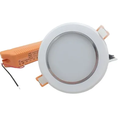 Faretto Led a Pannello Tondo da Incasso 5w 3000k Luce Calda (D 103 mm)