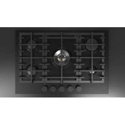Fulgor Piano cottura a gas FUH 7541 G DWK MBK finitura acciaio nero opaco da 76 cm