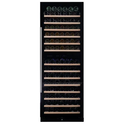 Dunavox Cantina vino a incasso o a libera installazione Grande-181 DX-181.490DBK finitura full glass nero da 65.5 cm