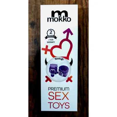 Manette polsi bondage Mokko viola regolabili fetish bdsm pelle PU vegana sintet