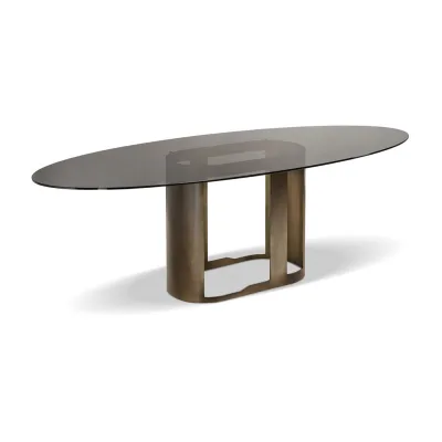 Cantori Tavolo fisso Oasi con struttura in metallo e piano in vetro da 240x116 cm