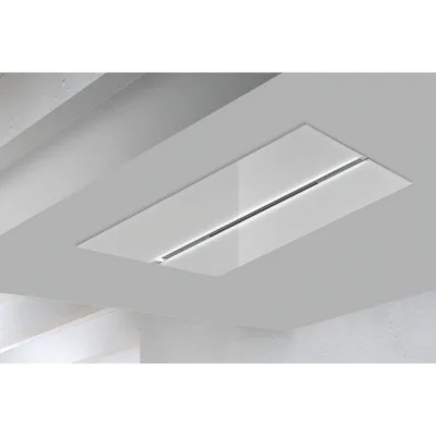 Airone Cappa a soffitto Salieri Evo finitura vetro bianco da 120 cm - Senza motore