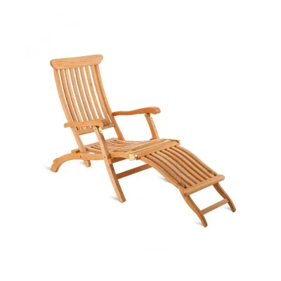 Unopiù Chaise longue pieghevole TITANIC in teak - Con o senza cuscino