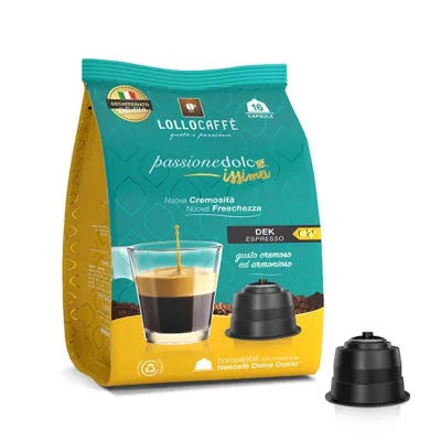 96 Capsule Miscela Dek Lollo Caffè compatibili Dolce Gusto