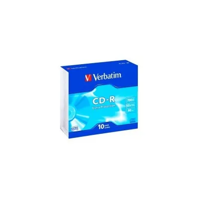 Confezione 10 pz Verbatim CD-R 700 MB Box 43415