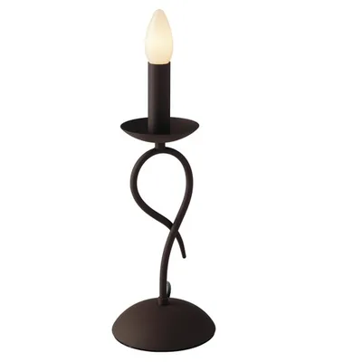 Lampada da tavolo classica in metallo marrone, 1 luce E14, 14x33cm