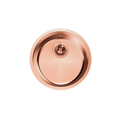 Foster Lavello rotondo a una vasca 1130 868 finitura acciaio PVD copper da Ø42.5 cm