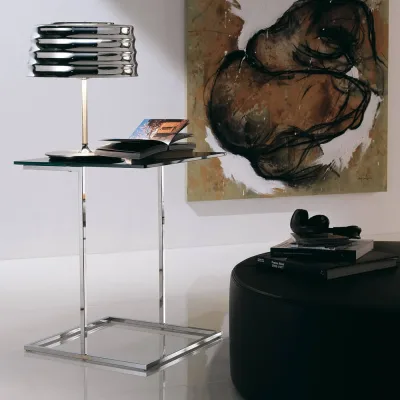 X.ABITAre Tavolino Stick art. T107 con struttura in metallo e piano a scelta da 48x48 cm