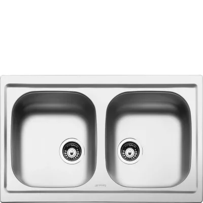 Smeg Lavello due vasche LYP792 finitura acciaio inox da 79 cm - IN PROMOZIONE FINO AL 30/06