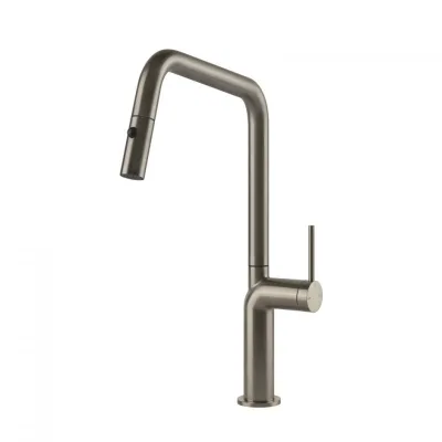 Gessi Miscelatore monocomando con doccetta estraibile Stelo Collection 60307 149 finitura Finox