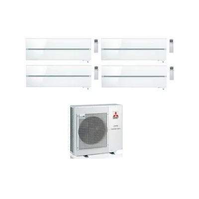 Climatizzatore Condizionatore MITSUBISHI ELECTRIC Quadri Split 9+9+12+12 Serie KIRIGAMINE STYLE PEARL WHITE Inverter Con MXZ-4F80VF WI-FI INTEGRATO R-32 9000+9000+12000+12000 A++/A+
