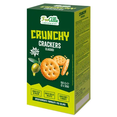 Foralle crunchy crackers classici 5 bustine x 30 g senza olio di palma, gusto dolce salato