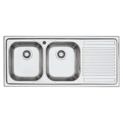 Barazza Lavello due vasche con gocciolatoio dx B_FAST 1LFS12D finitura inox satinato da 116x50 cm - PROMOZIONE ATTIVA FINO AL 19/10