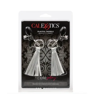 CalExotics Pinze Capezzoli Regolabili con Nappine grigie BDSM Sex Toy bondage