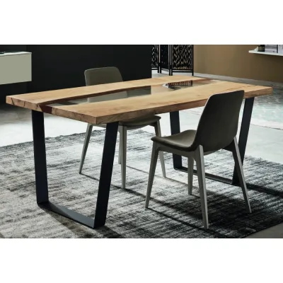 Maronese Acf Tavolo fisso SPRING con struttura in metallo e piano in rovere da L.200 cm