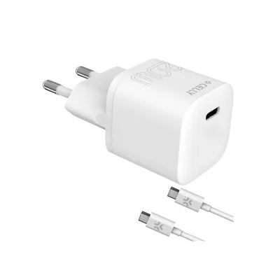 CELLY PROCOM2 USBC WALLCH 20W+USB-C CABLE PC2TC20WUSBCCAB