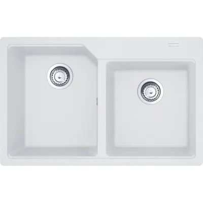 Franke: Lavello due vasche da incasso URBAN UBG 620-78 114.0686.766 finitura bianco da 78 cm
