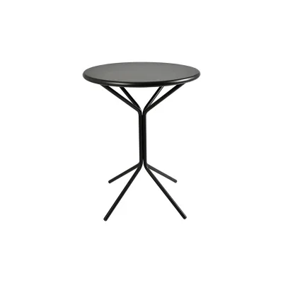 RD Italia Tavolo rotondo fisso smontabile QUID con struttura e piano in acciaio da Ø60 cm
