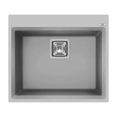 Elleci Lavello una vasca KARISMA 105 LMK10579 finitura composito M79 alluminio da 57x50 cm