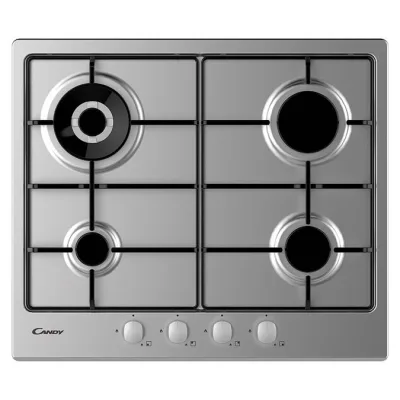 Candy Piano cottura a gas 33801975 CHW6BR4WX finitura inox da 60 cm