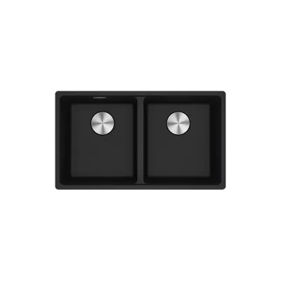 Franke: Lavello due vasche Vasche Sopratop Maris MRG 620-35-35 114.0661.683 finitura fragranite nero da 76x44 cm