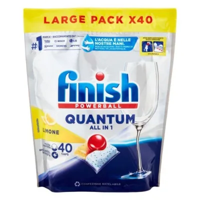 Finish Quantum All In One Lemon Pastiglie Lavastoviglie 40 Lavaggi