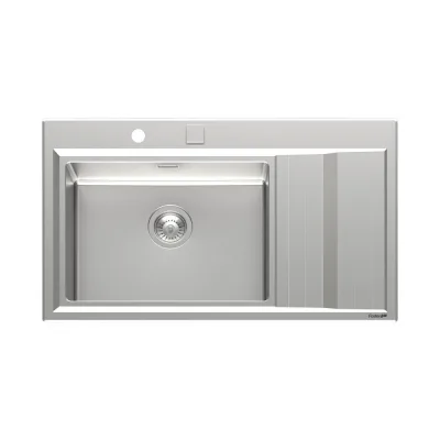 Foster Lavello una vasca con gocciolatoio a destra 4500 052 finitura acciaio inox da 87.3x51.3 cm - IN PROMOZIONE FINO AL 30/06