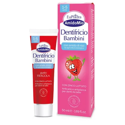 Euphidra Amidomio Dentifricio Fragola Anticarie e Antiplacca 50ml 1-5 Anni