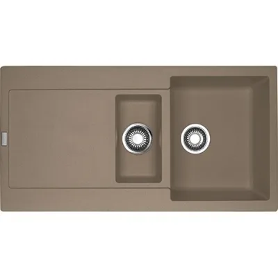 Franke: Lavello una vasca con vaschetta e gocciolatoio Maris MRG 651 114.0490.331 finitura fragranite oyster da 97x50 cm
