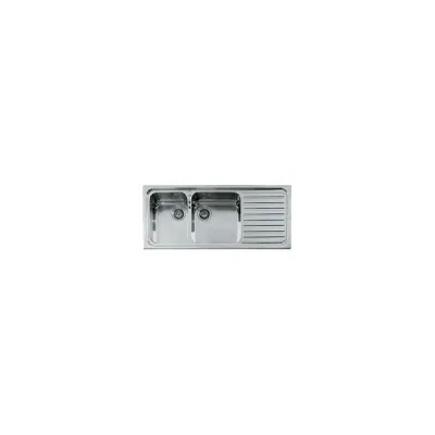 Alpes Lavello semifilo a due vasche F 5119/2V1S con gocciolatoio a destra in acciaio inox da 119x51 cm