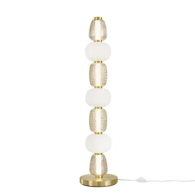 Piantana LED oro elegante in metallo e vetro, 40W, Luce calda, 25x108.8cm