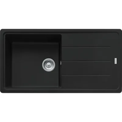 Franke: Lavello una vasca con gocciolatoio Boston BFG 611-97 114.0661.638 finitura fragranite black matt da 97x50 cm