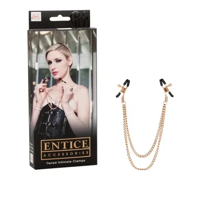 CalExotics Entice Pinze Capezzoli Regolabili Catena Dorata BDSM
