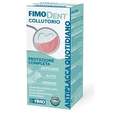 FIMODENT Collutorio Antiplacca Quotidiano Clorexina 0,05% + Fluoro 0,05%, 200ml