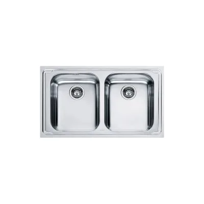 PRONTA CONSEGNA - Franke: Lavello due vasche Logica Line LLX 620-L 101.0153.292 finitura inox satinato da 86x50 cm