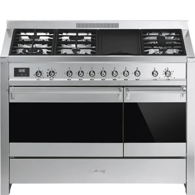 Smeg S Cucina A3-81 con doppio forno e piano cottura gas finitura inox da 120x60 cm - IN PROMOZIONE FINO AL 6/07